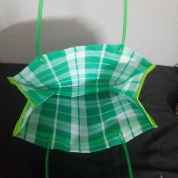 Colorful Tote Bag with Green Handles - Picture 3 of 3